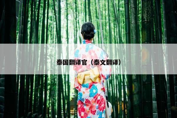 泰国翻译官（泰文翻译）