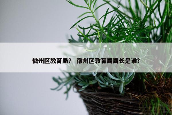 徽州区教育局？ 徽州区教育局局长是谁？