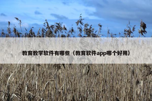 教育教学软件有哪些（教育软件app哪个好用）