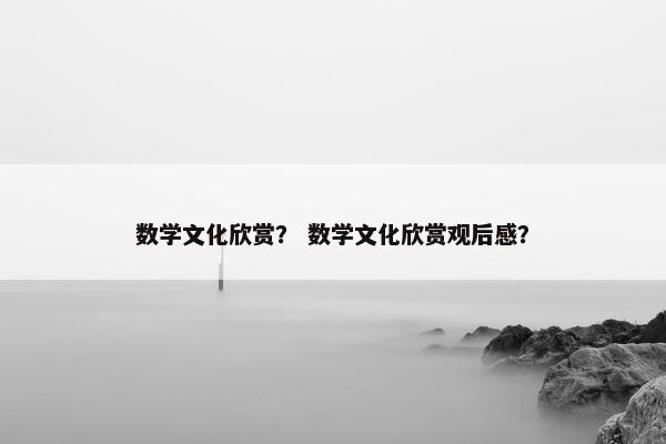 数学文化欣赏？ 数学文化欣赏观后感？