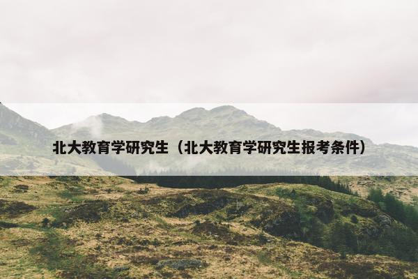 北大教育学研究生（北大教育学研究生报考条件）