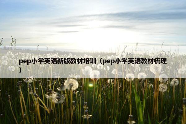 pep小学英语新版教材培训（pep小学英语教材梳理）