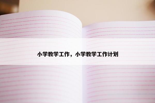 小学教学工作，小学教学工作计划