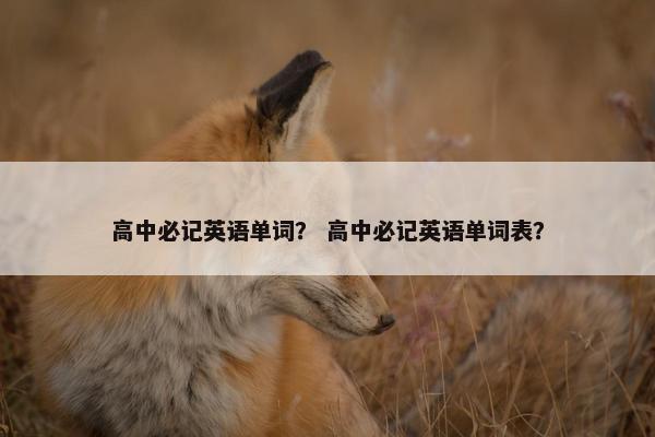 高中必记英语单词？ 高中必记英语单词表？