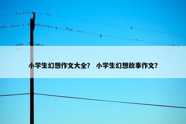 小学生幻想作文大全？ 小学生幻想故事作文？