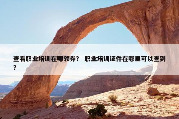 查看职业培训在哪领券？ 职业培训证件在哪里可以查到？