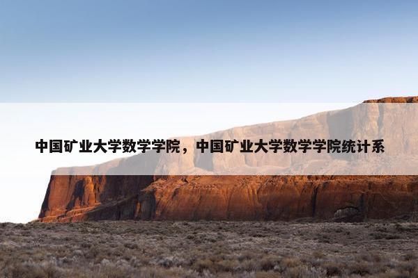 中国矿业大学数学学院，中国矿业大学数学学院统计系