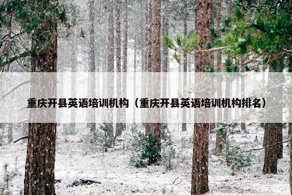重庆开县英语培训机构（重庆开县英语培训机构排名）
