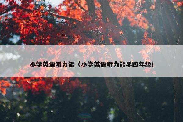 小学英语听力能（小学英语听力能手四年级）
