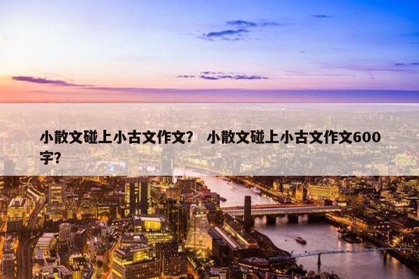 小散文碰上小古文作文？ 小散文碰上小古文作文600字？