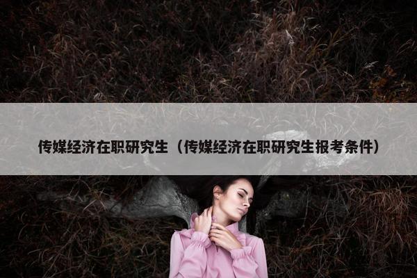 传媒经济在职研究生（传媒经济在职研究生报考条件）