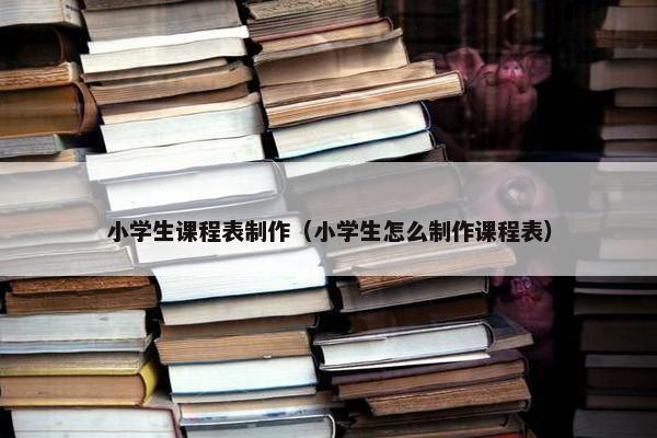 小学生课程表制作（小学生怎么制作课程表）