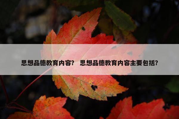 思想品德教育内容？ 思想品德教育内容主要包括？