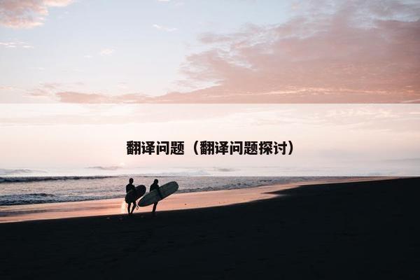 翻译问题（翻译问题探讨）