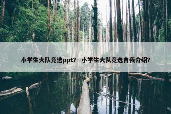 小学生大队竞选ppt？ 小学生大队竞选自我介绍？