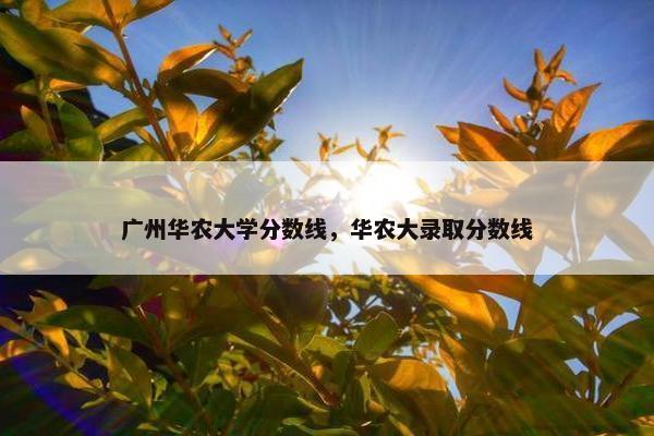 广州华农大学分数线，华农大录取分数线