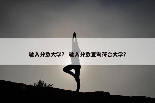 输入分数大学？ 输入分数查询符合大学？