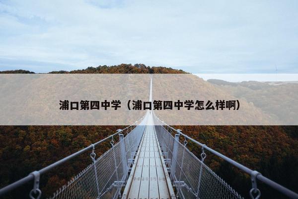 浦口第四中学（浦口第四中学怎么样啊）