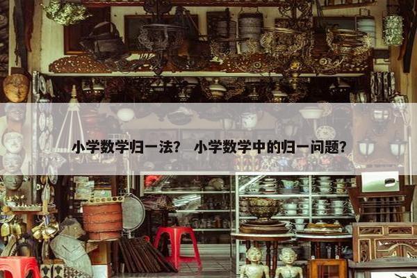 小学数学归一法？ 小学数学中的归一问题？