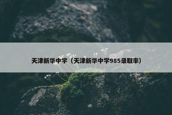 天津新华中学（天津新华中学985录取率）