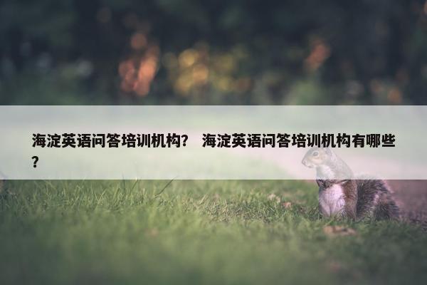 海淀英语问答培训机构？ 海淀英语问答培训机构有哪些？