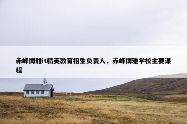 赤峰博雅it精英教育招生负责人，赤峰博雅学校主要课程