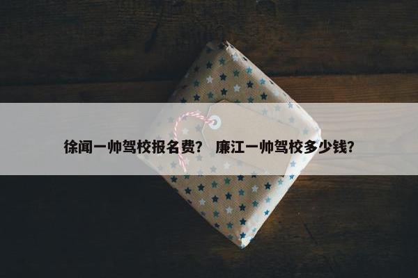 徐闻一帅驾校报名费？ 廉江一帅驾校多少钱？