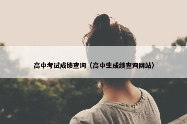 高中考试成绩查询（高中生成绩查询网站）