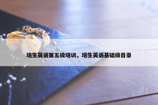 培生英语第五级培训，培生英语基础级目录