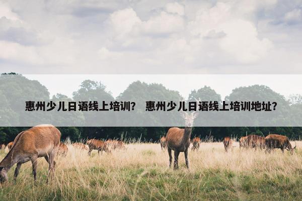 惠州少儿日语线上培训？ 惠州少儿日语线上培训地址？