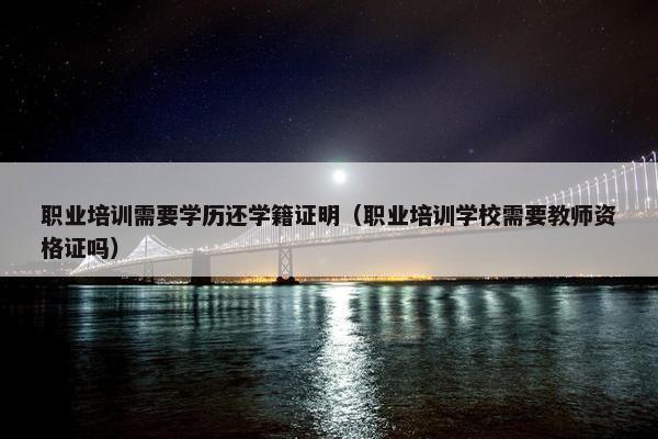 职业培训需要学历还学籍证明（职业培训学校需要教师资格证吗）