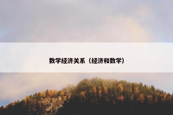 数学经济关系（经济和数学）