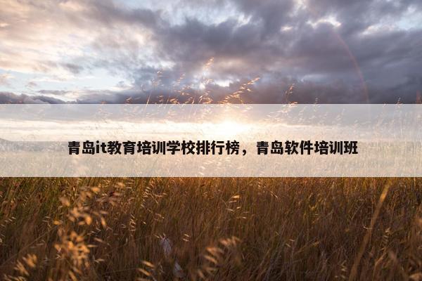 青岛it教育培训学校排行榜，青岛软件培训班
