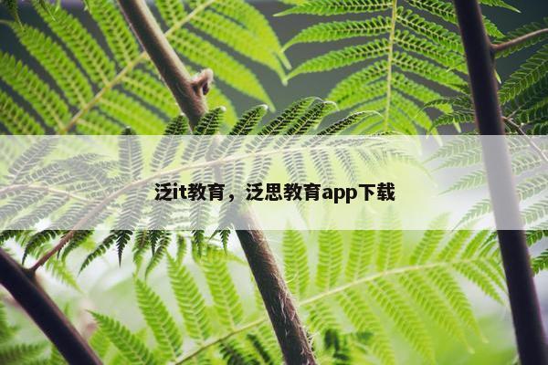泛it教育，泛思教育app下载
