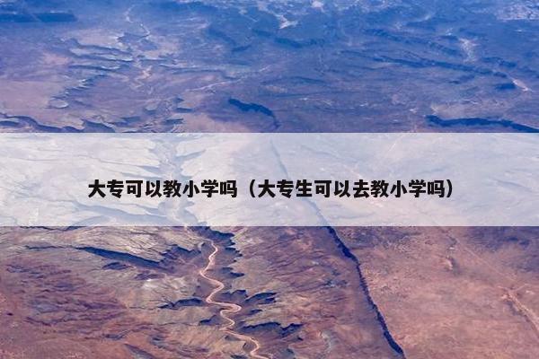 大专可以教小学吗（大专生可以去教小学吗）