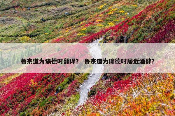 鲁宗道为谕德时翻译？ 鲁宗道为谕德时居近酒肆？