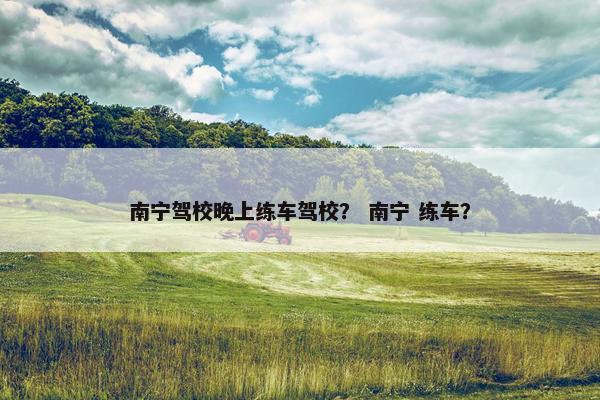 南宁驾校晚上练车驾校？ 南宁 练车？