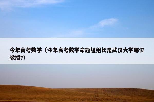 今年高考数学（今年高考数学命题组组长是武汉大学哪位教授?）