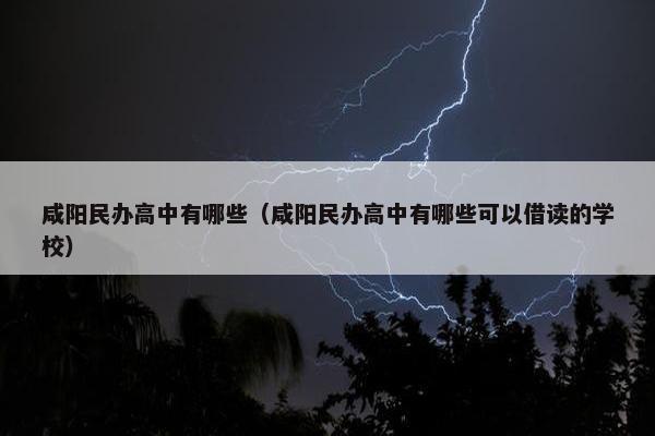 咸阳民办高中有哪些（咸阳民办高中有哪些可以借读的学校）