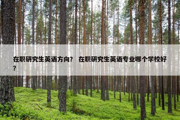 在职研究生英语方向？ 在职研究生英语专业哪个学校好？
