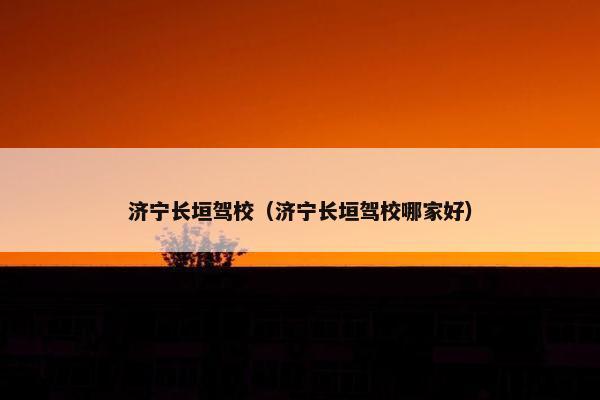 济宁长垣驾校（济宁长垣驾校哪家好）
