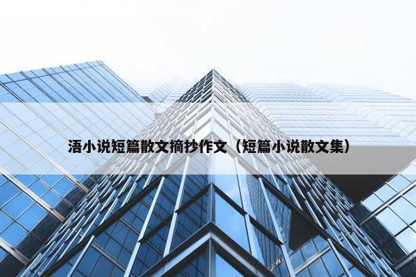 浯小说短篇散文摘抄作文（短篇小说散文集）