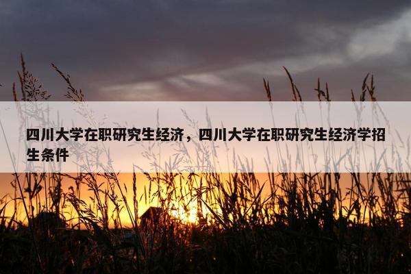 四川大学在职研究生经济，四川大学在职研究生经济学招生条件