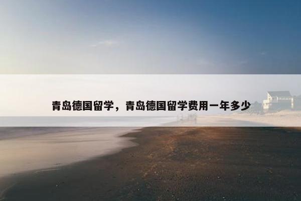青岛德国留学，青岛德国留学费用一年多少