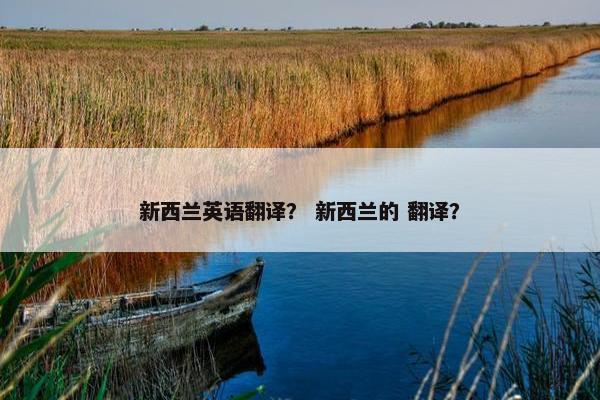 新西兰英语翻译？ 新西兰的 翻译？