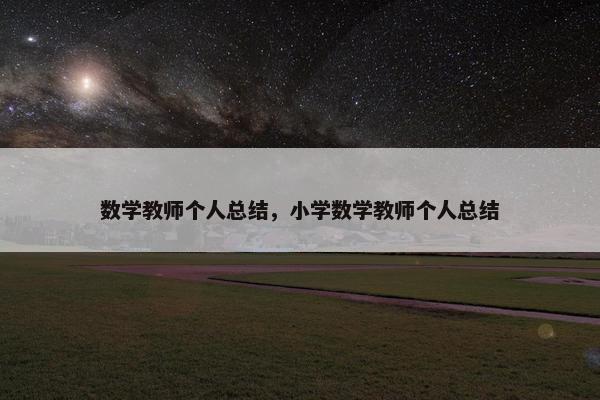 数学教师个人总结，小学数学教师个人总结