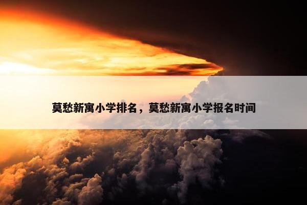莫愁新寓小学排名，莫愁新寓小学报名时间