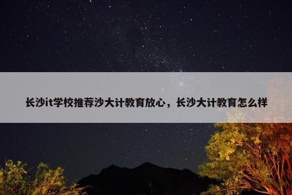 长沙it学校推荐沙大计教育放心，长沙大计教育怎么样