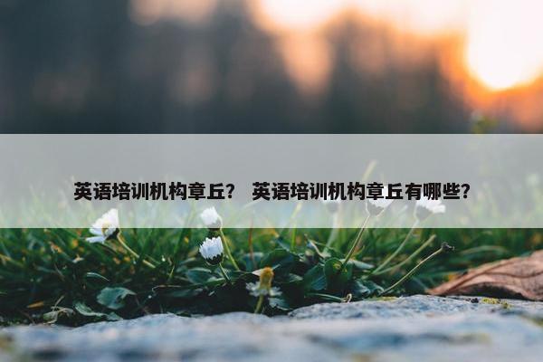 英语培训机构章丘？ 英语培训机构章丘有哪些？