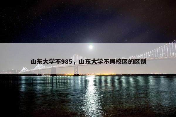 山东大学不985，山东大学不同校区的区别